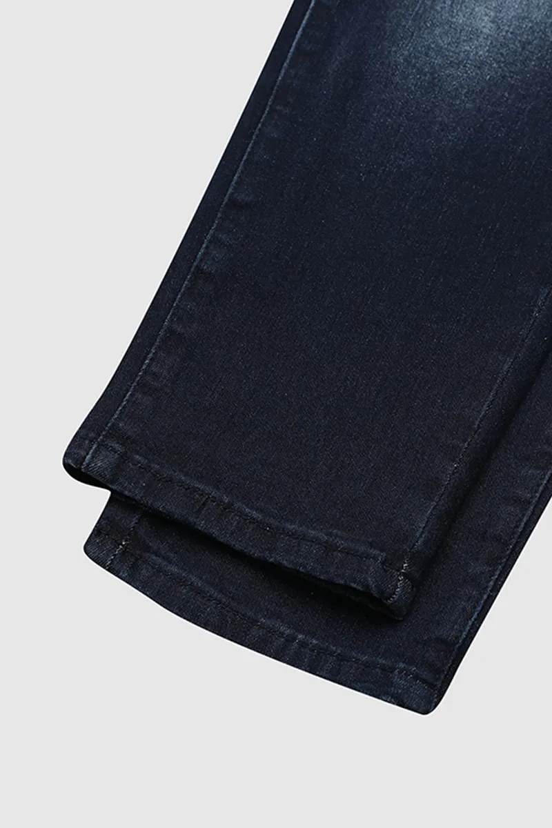 Wash Contrast Binding Double Button Drawstring Mid Waist Capri Jeans