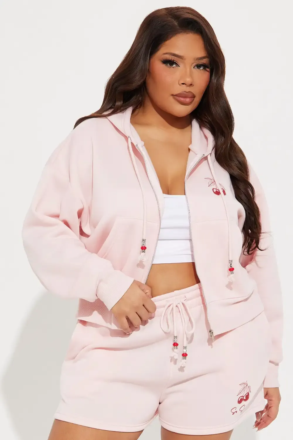 So Sweet Fleece Short Set - Pink