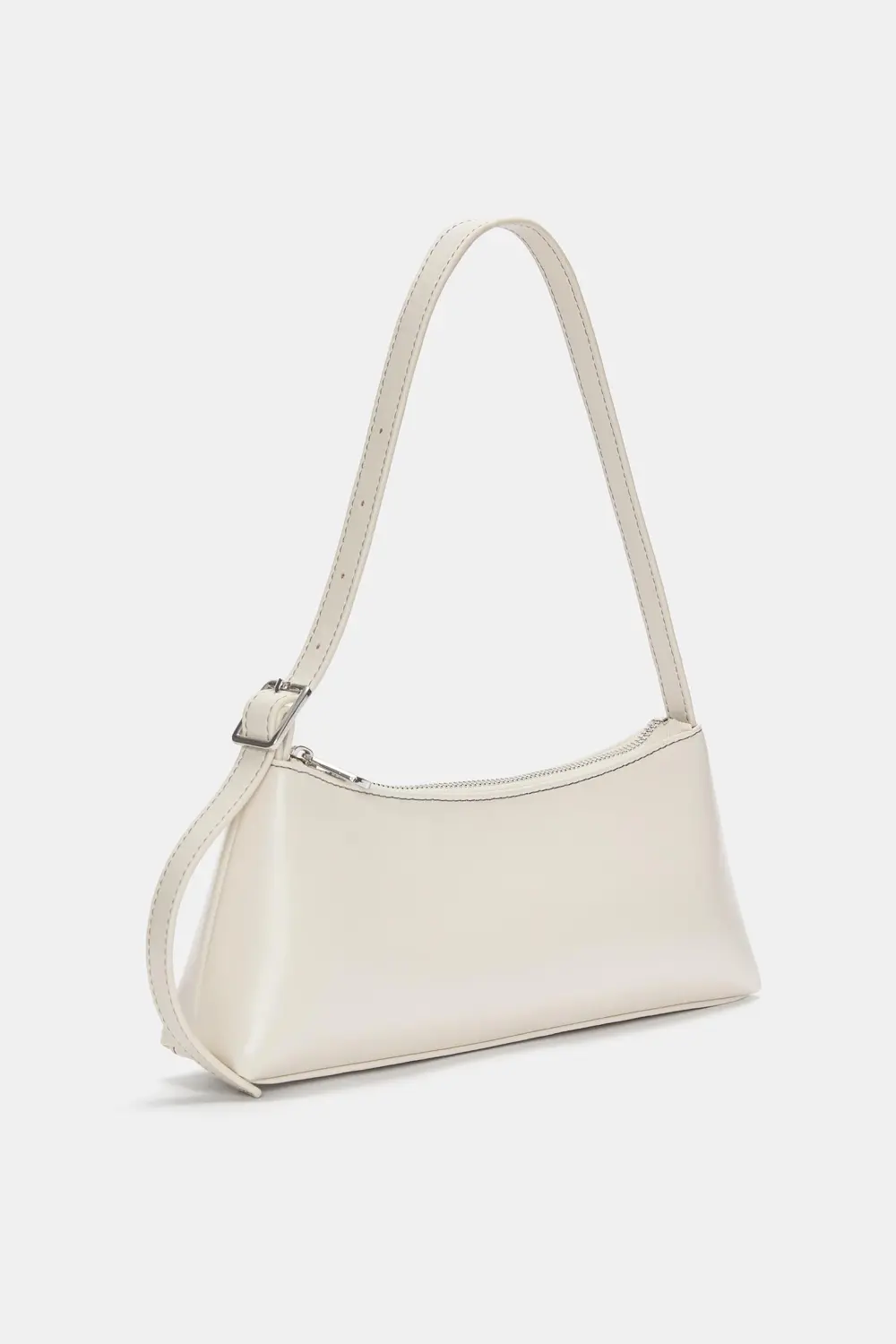 Bolso de hombro alargado pespuntes