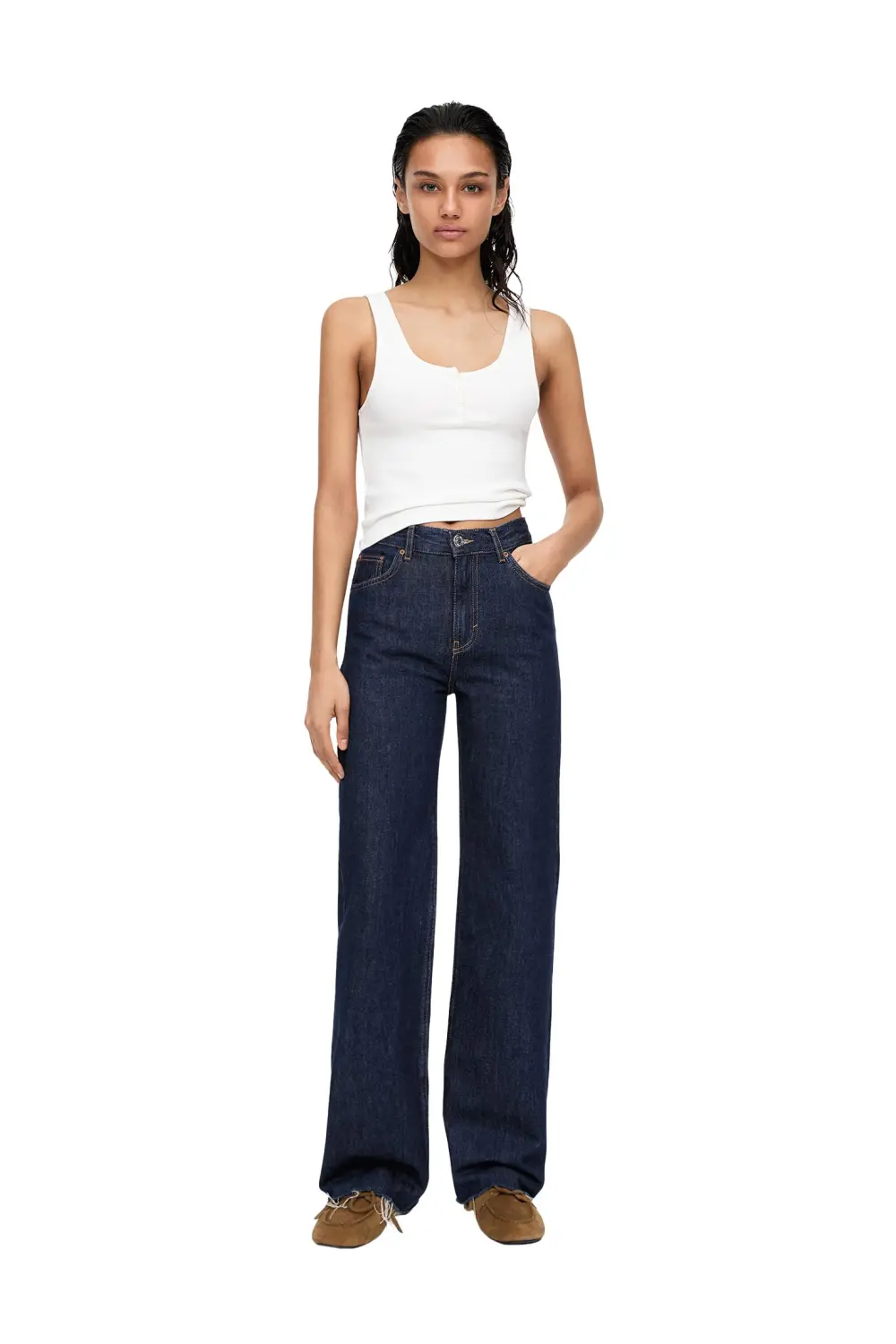 Jeans rectos tiro alto