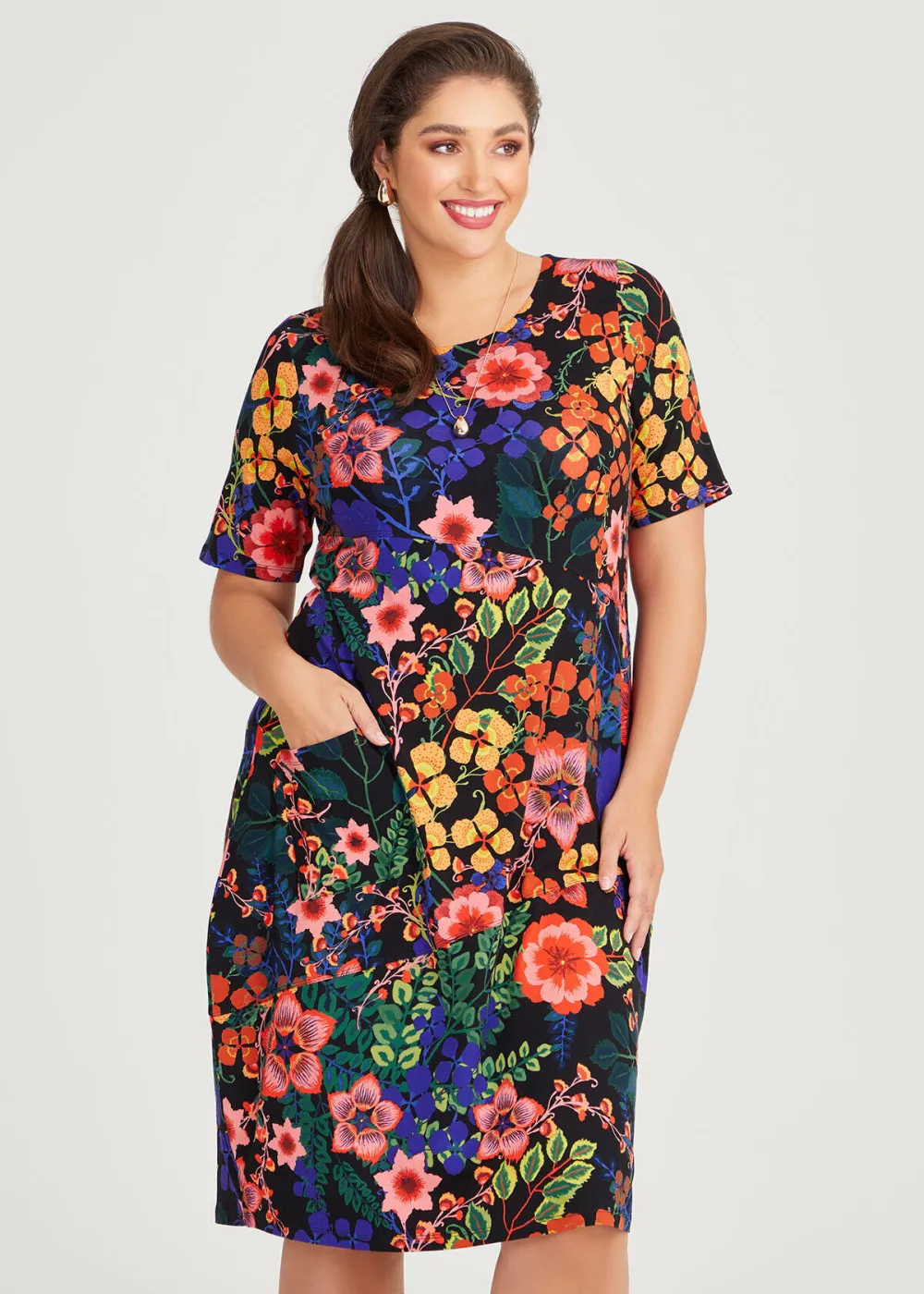 Natural Iris Panel Dress