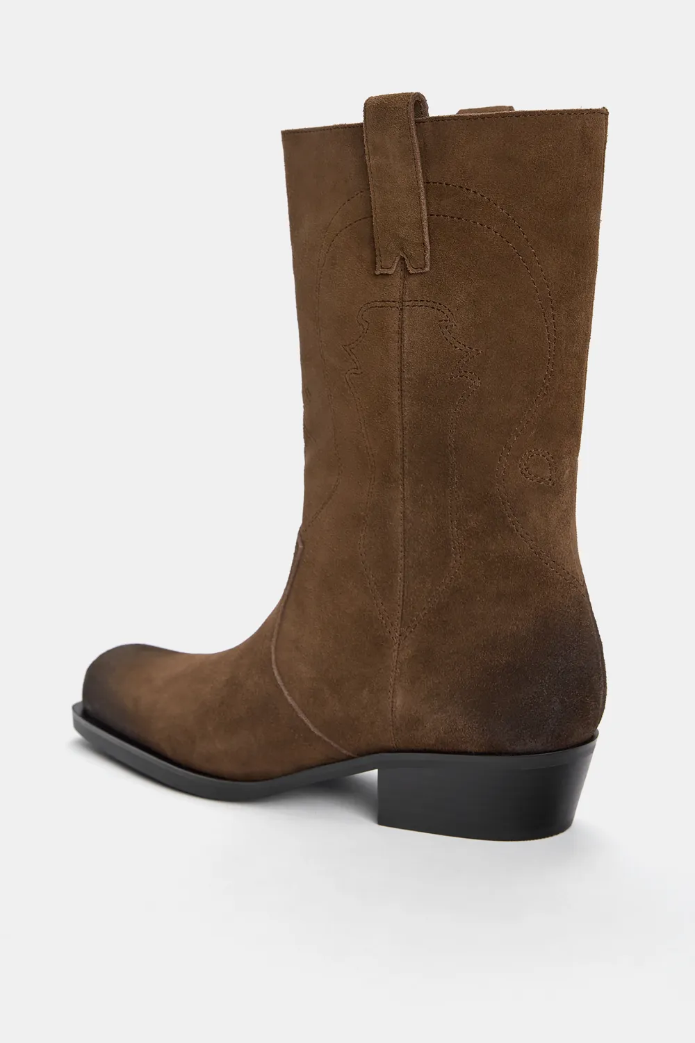 Botas serraje punta cuadrada