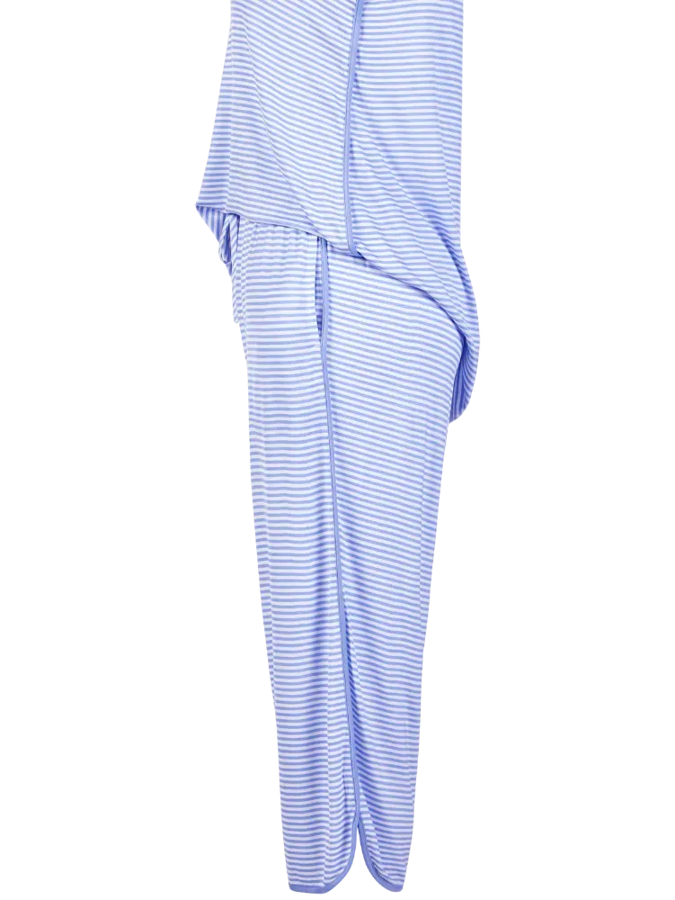 Ella Simone Women's Fresh Stripes Cooling Capri Pajama Set