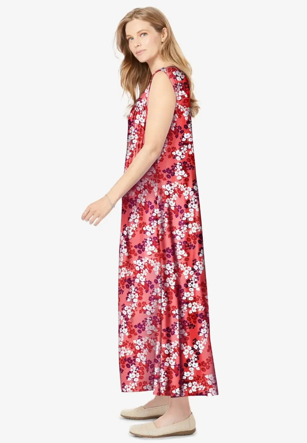 Pintucked Sleeveless Dress