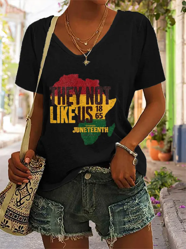 Women'S They Not Like Us 1865 V-Neck Short-Sleeved T-Shirt