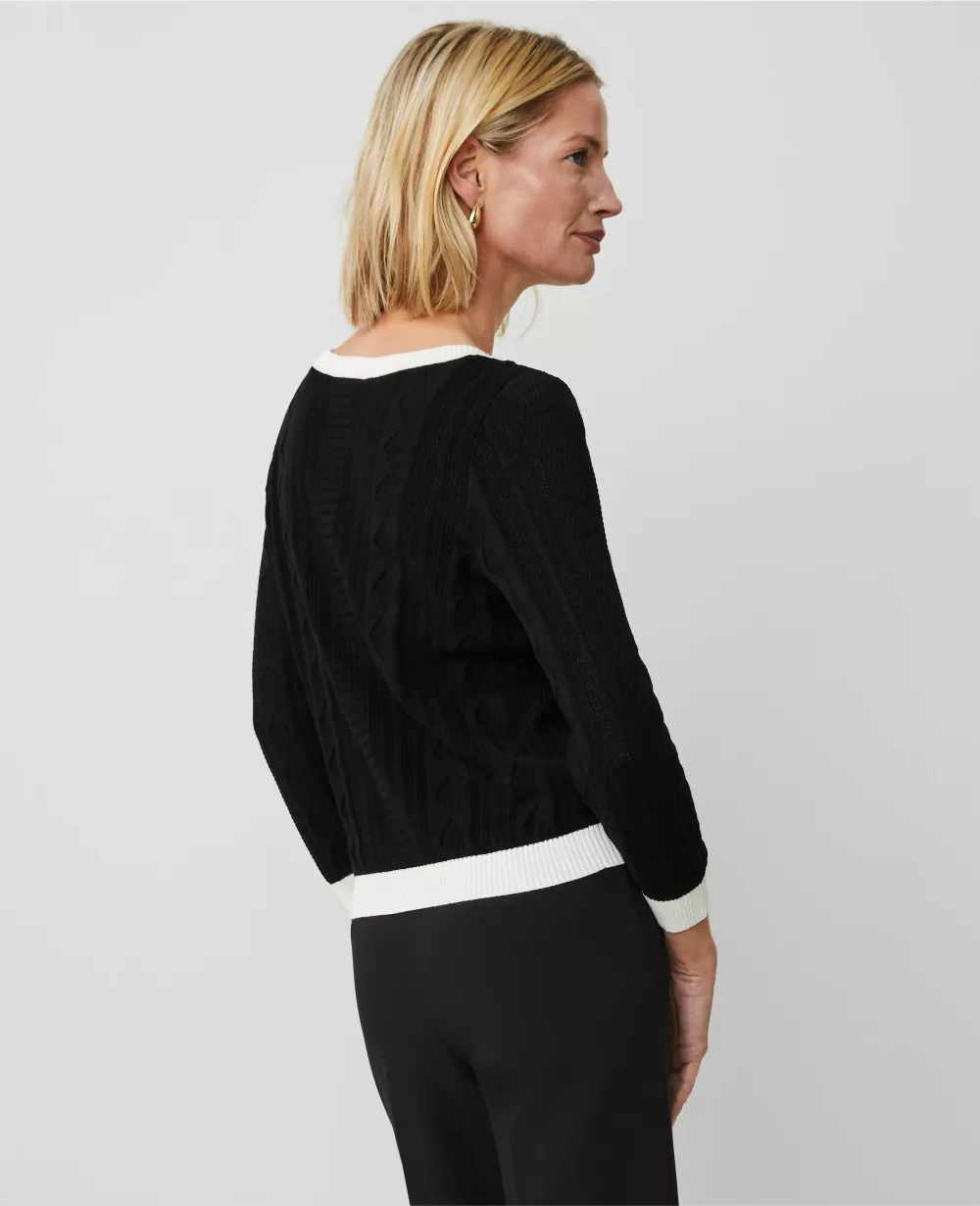 Contrast Mixed Stitch Sweater