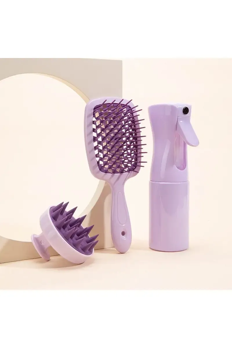 Women's Home Use Straight Hair Curly Hollow Comb Set