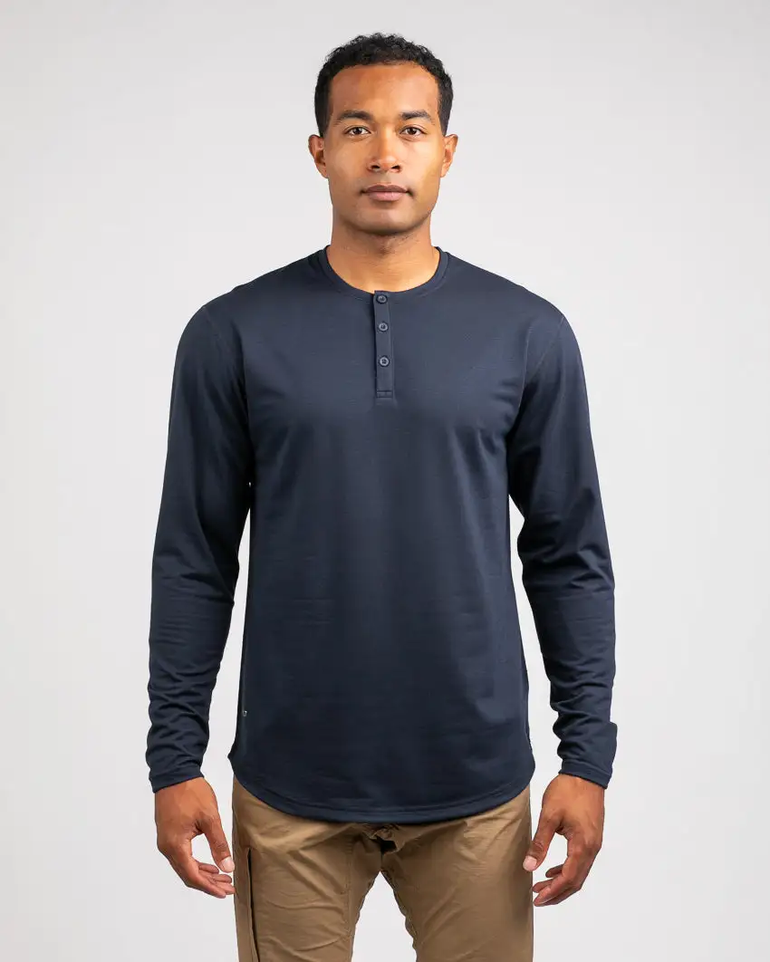 Henley Drop-Cut Long Sleeve: Bylt Signature