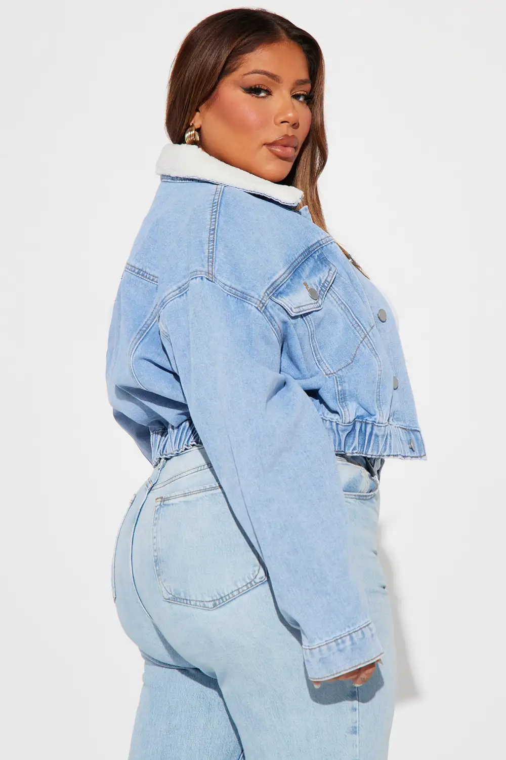 Flip The Script Denim Bomber Jacket - Medium Wash
