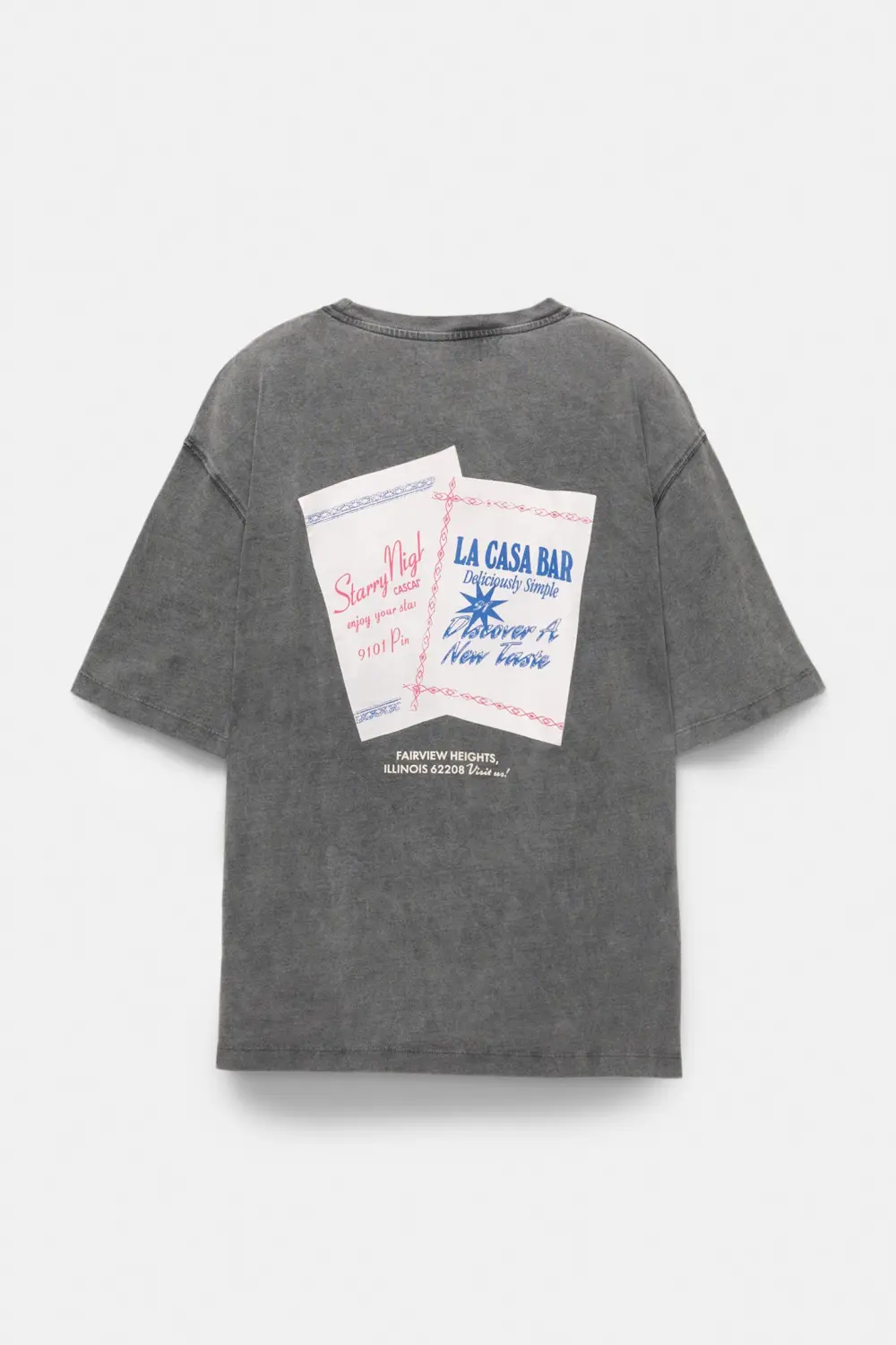 Camiseta gris gráfico servilletas