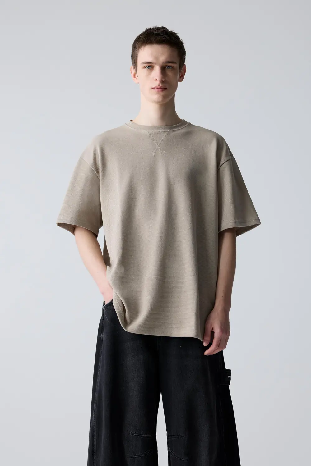 Basic short sleeve textured T-shirt