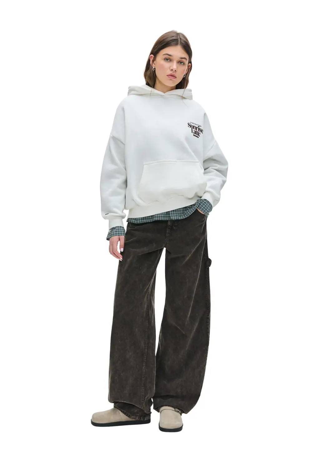 Sudadera gráfico café