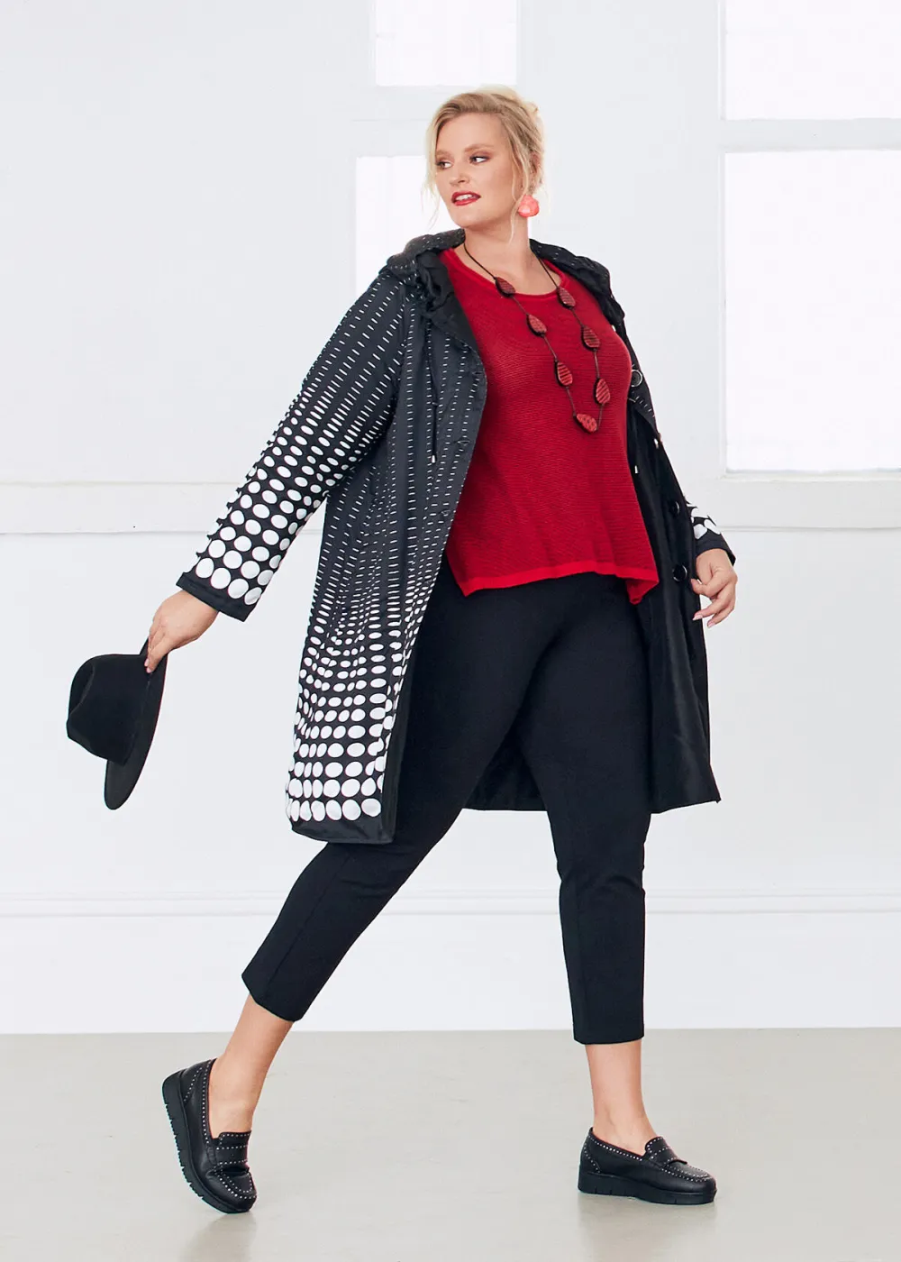 Reversible Spot Print Puffer Coat
