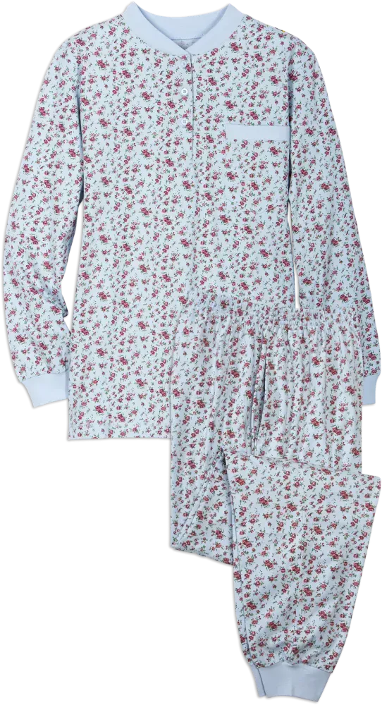 Women's Cotton Jersey Knit Ski Pajama Set