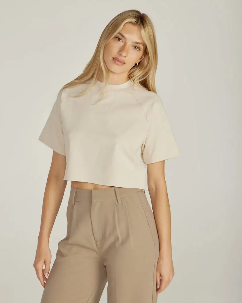 Lux Relaxed Mockneck Raglan Tee