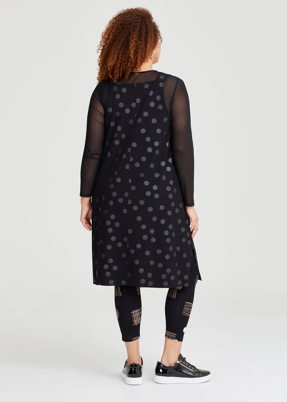 Natural Spot Pinafore Dress