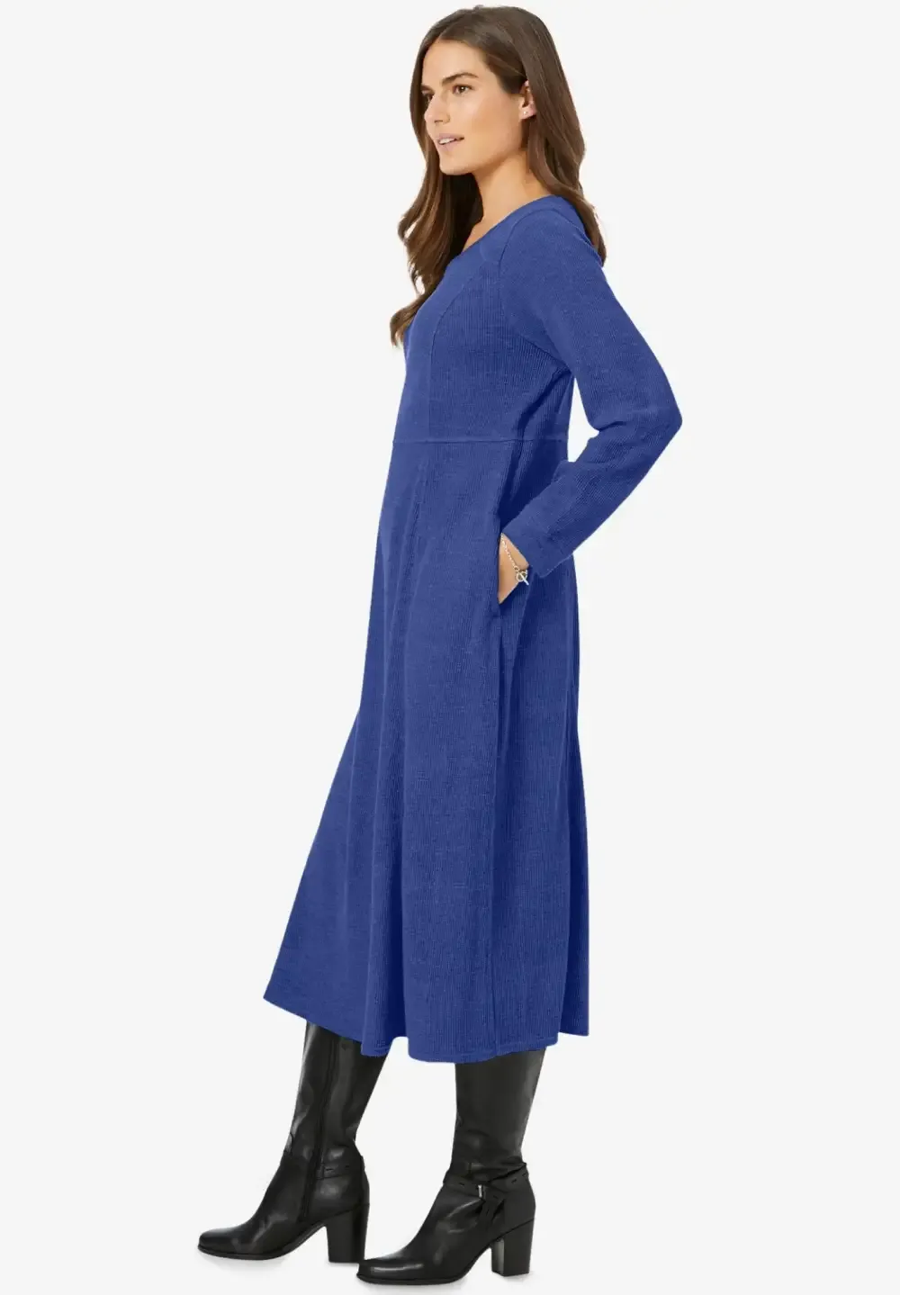 Thermal Knit A-Line Dress