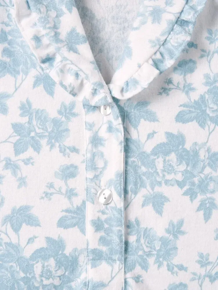 Ella Simone Countryside Toile Portuguese Flannel Nightgown