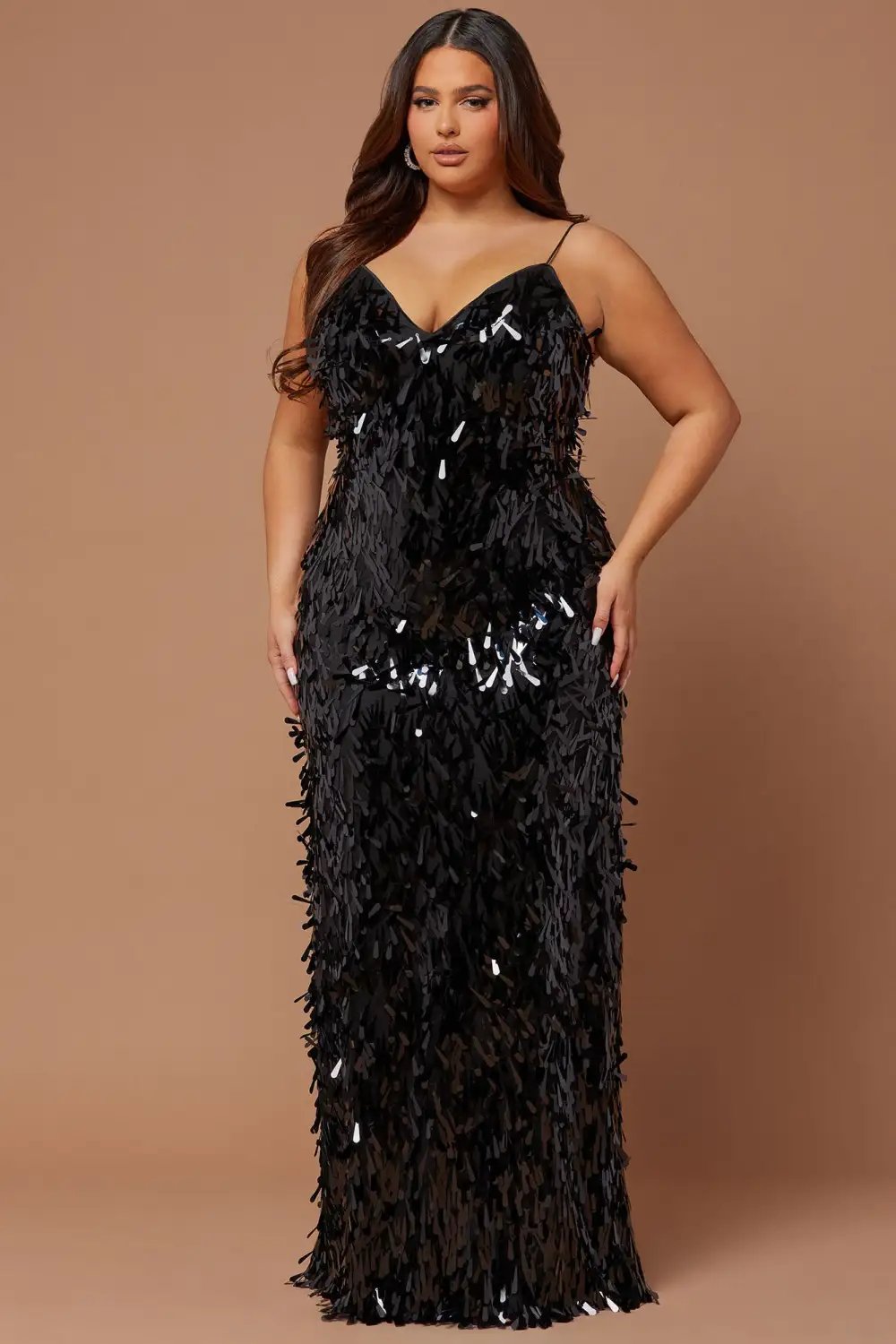 Emilia Paillette Maxi Dress - Black