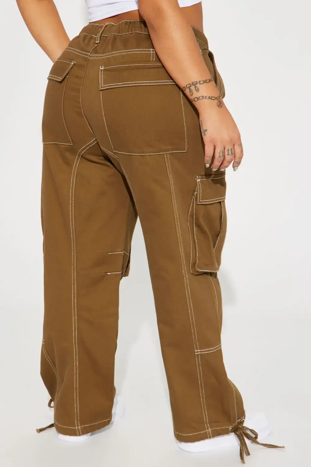Not For Long Cargo Jeans - Olive