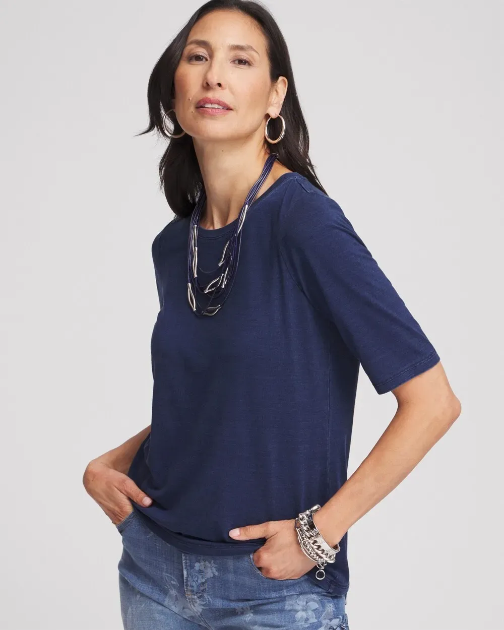 Touch of CoolTM Denim Short Sleeve Tee