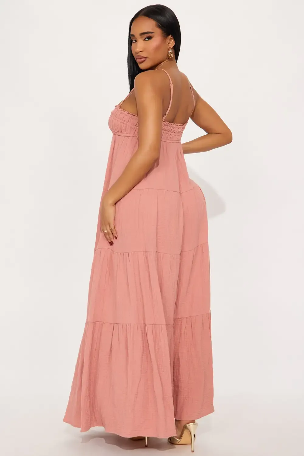 Heidi Flowy Maxi Dress - Marsala
