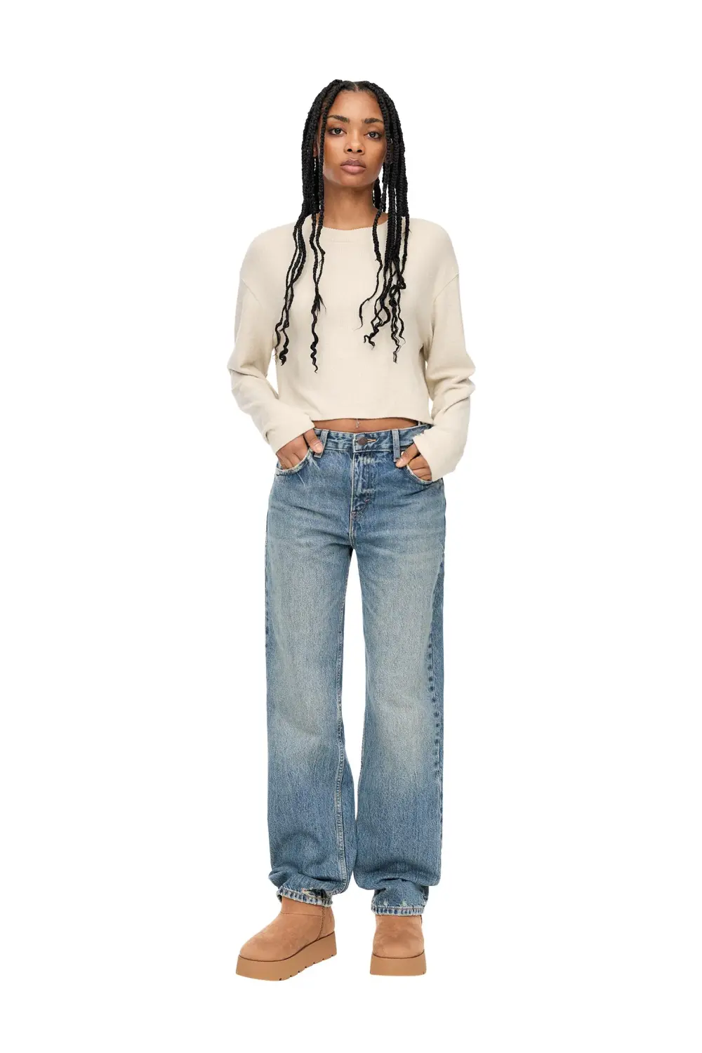 Jersey cropped soft touch