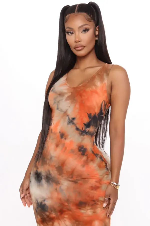 Color Of The Sky Midi Dress - Black/combo