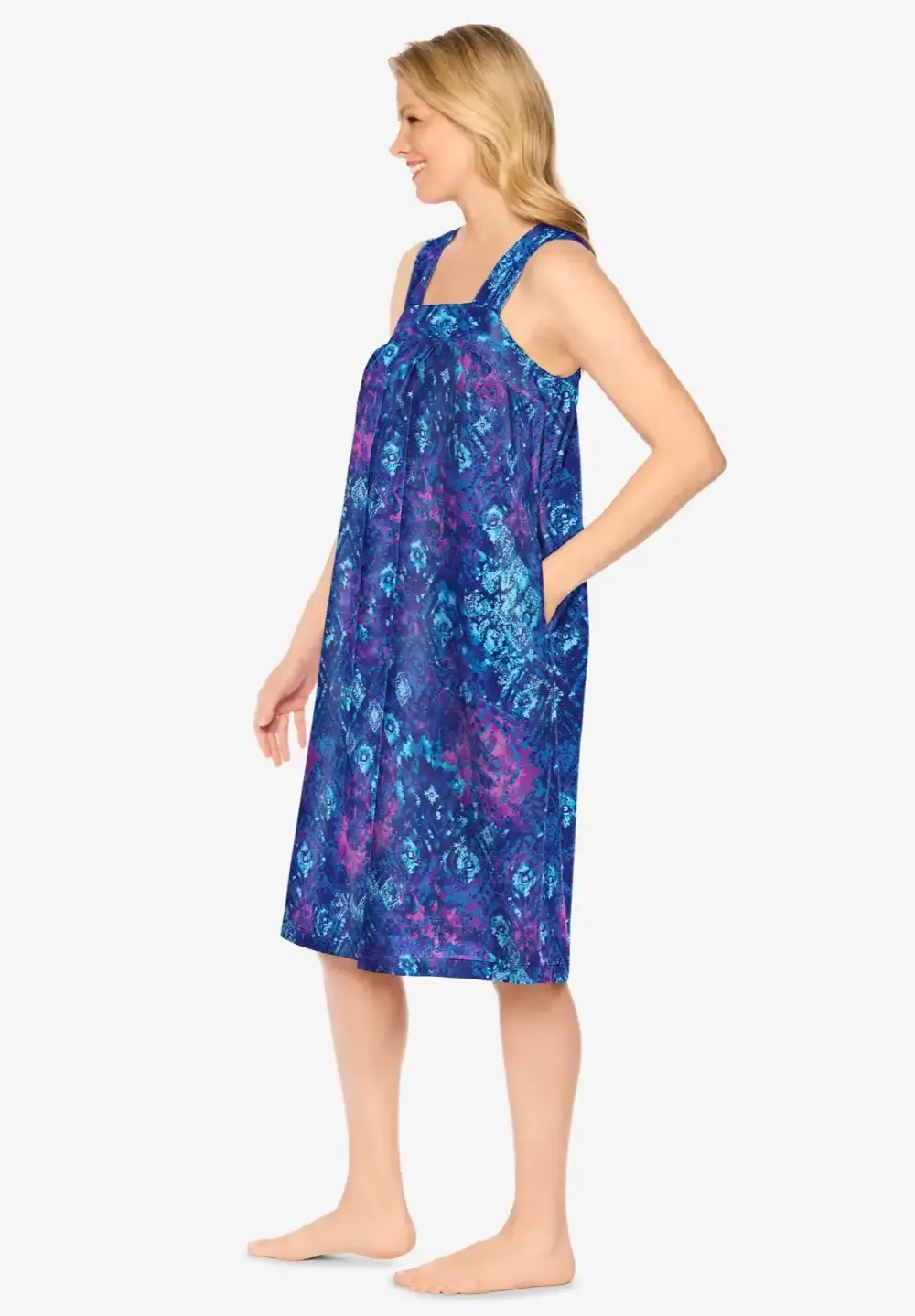 Print Sleeveless Square Neck Lounger