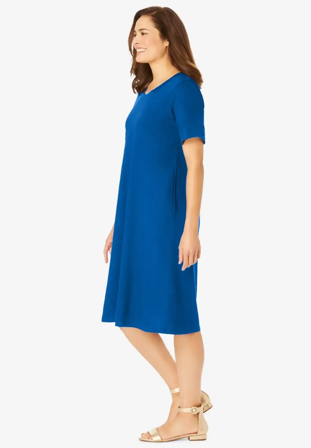 Perfect Short-Sleeve Crewneck Tee Dress