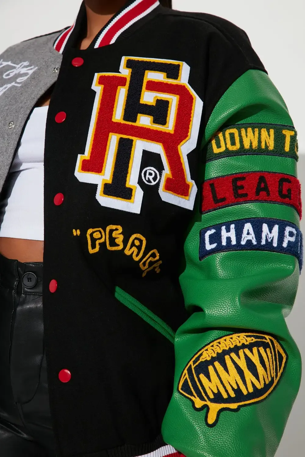 Bright Future Varsity Jacket - Black/combo