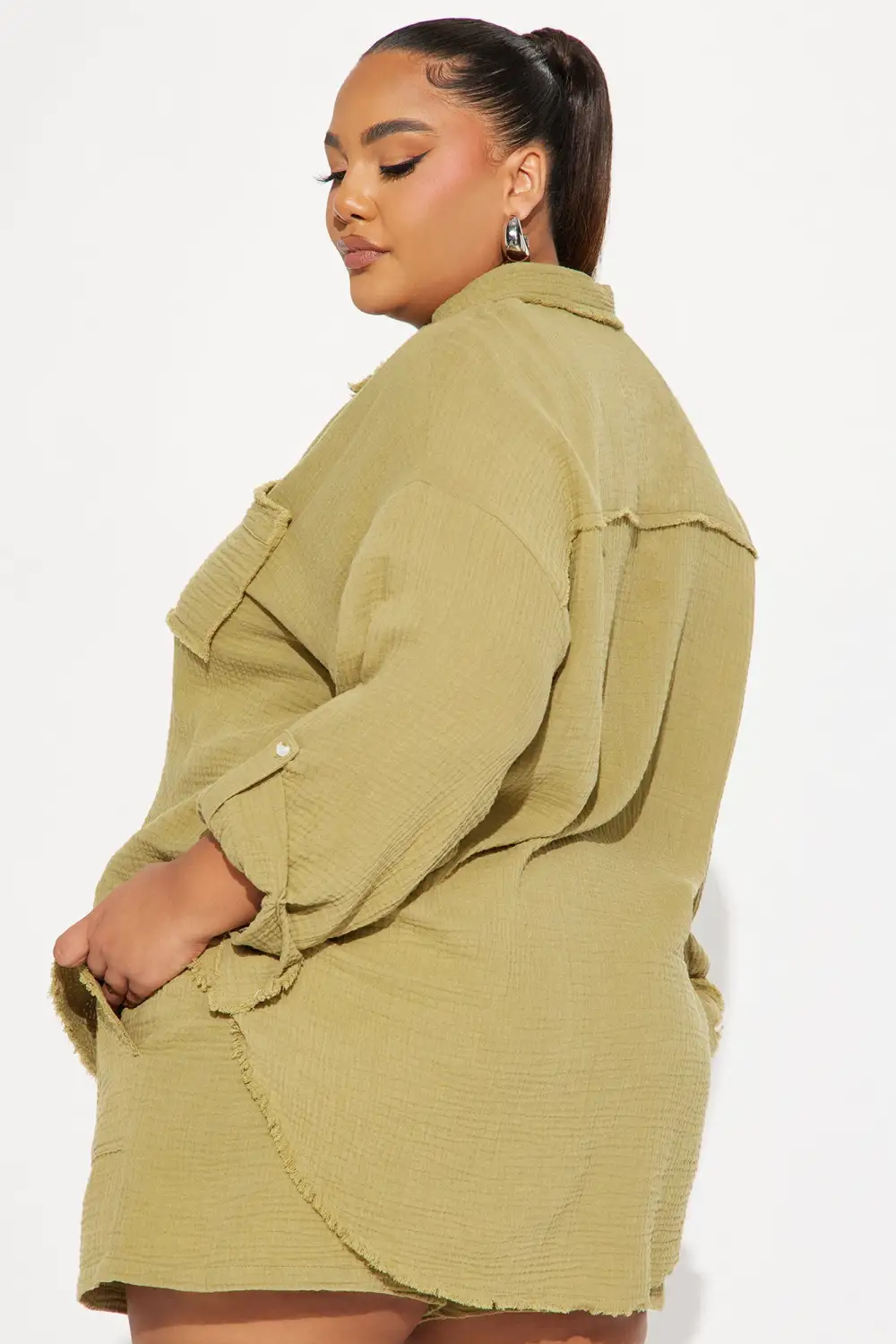Unforgettable Washed Short Set - Olive