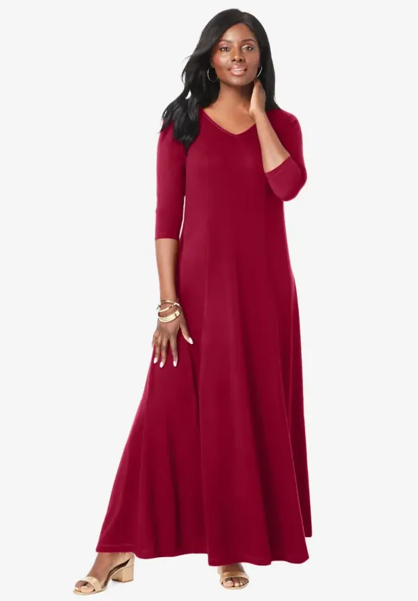 Double-V Maxi Dress