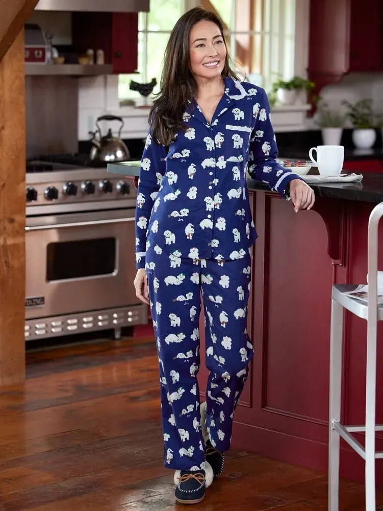 Lanz Puppy Love Flannel Pajama Set