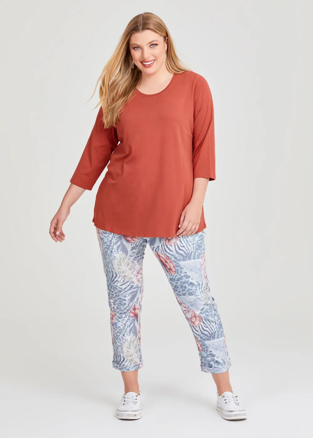 Natural Floral Cropped Jogger