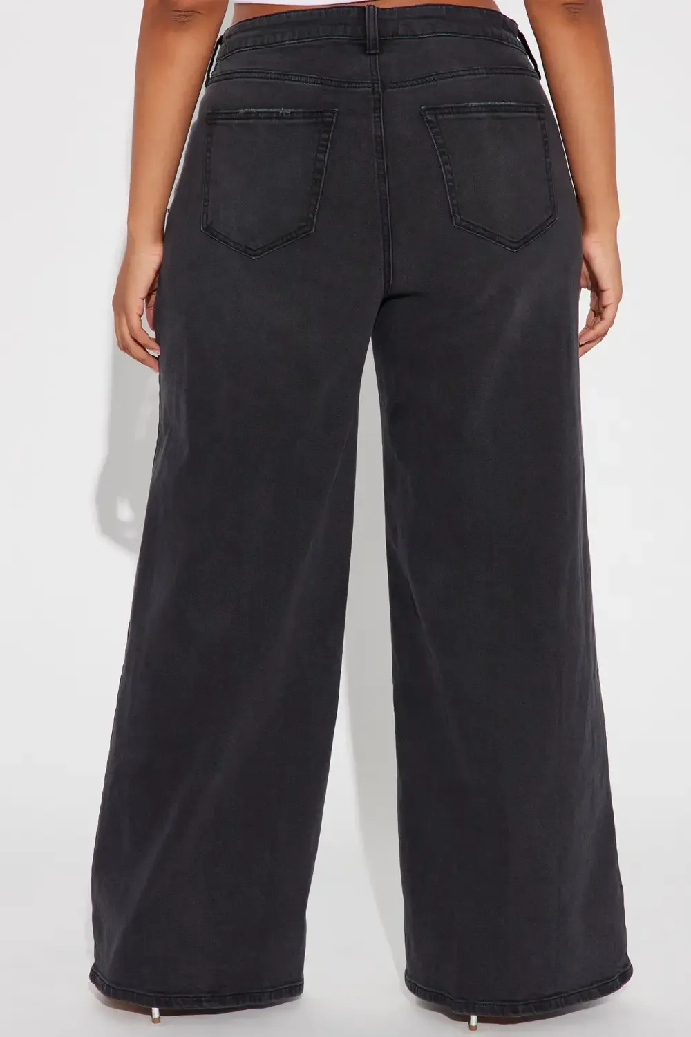Time Well Spent Stretch Wide Leg Jeans - Black Wash