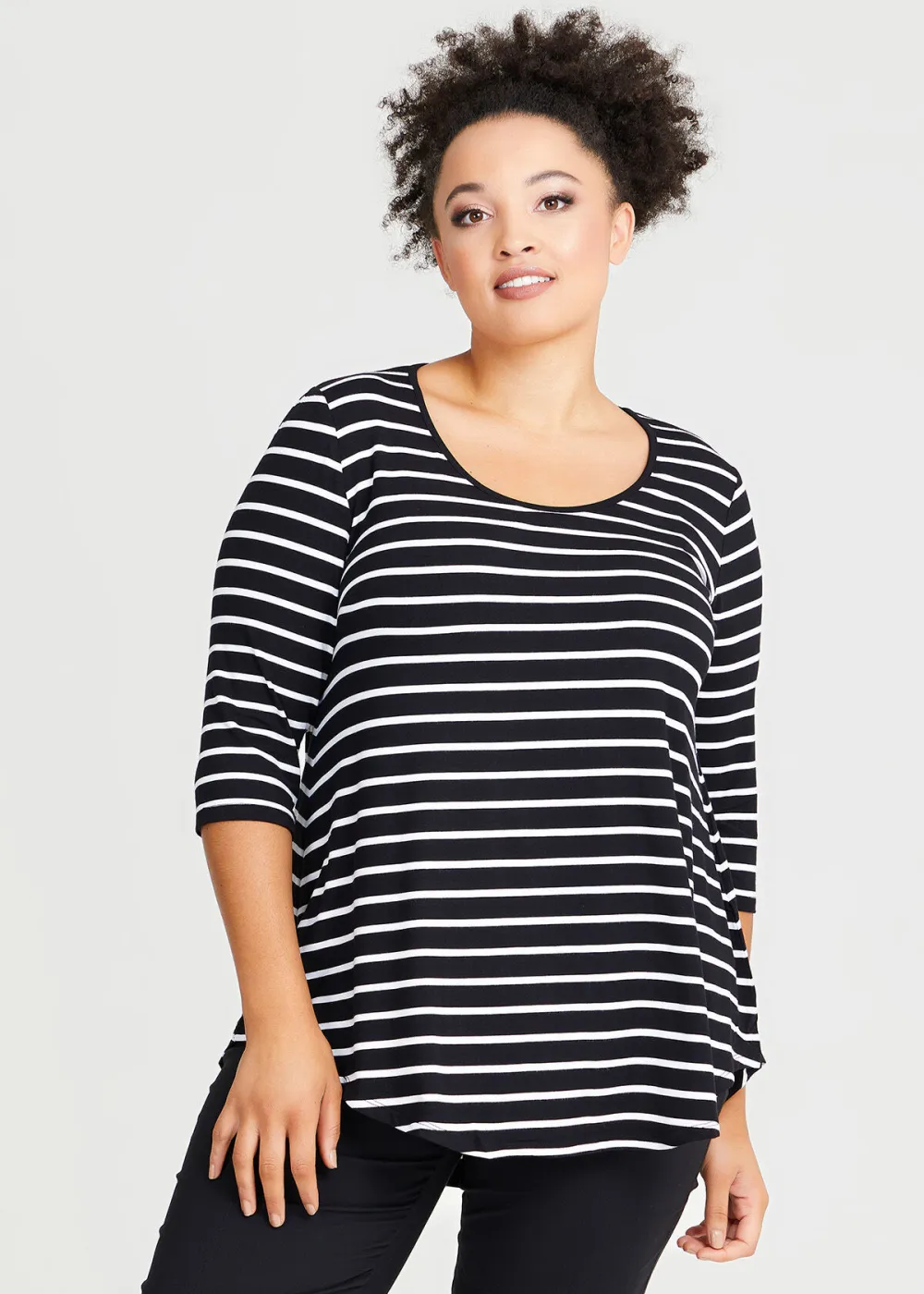 Bamboo Stripe 3/4 Sleeve Top