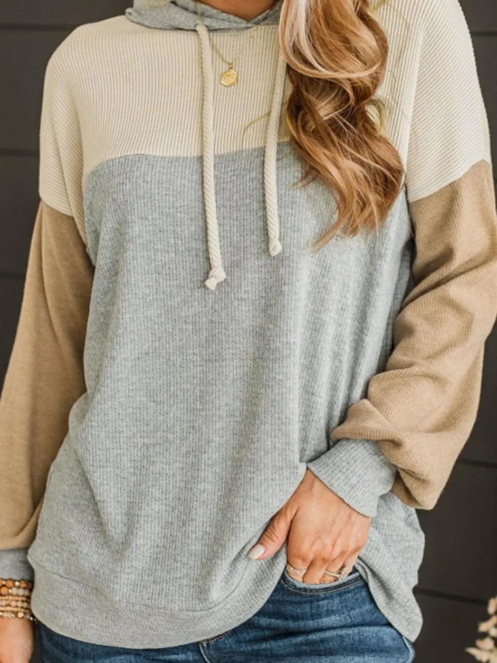 Casual Simple All-Match Light Gray Hoodie
