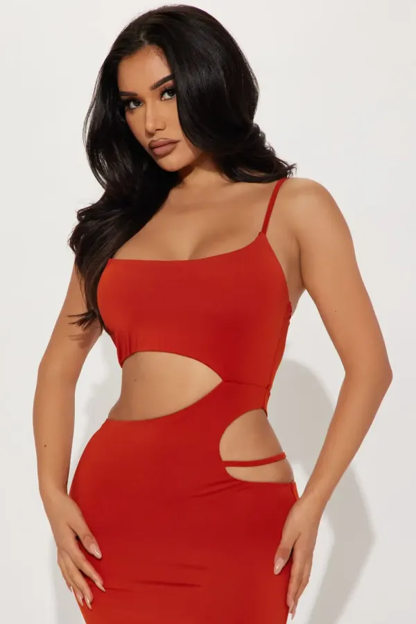 Isabela Midi Dress - Rust
