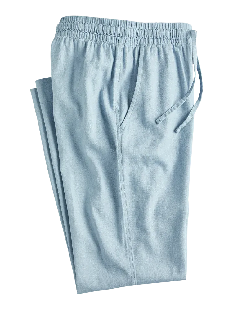 Women's Washable Linen Pull-On Drawstring Pants