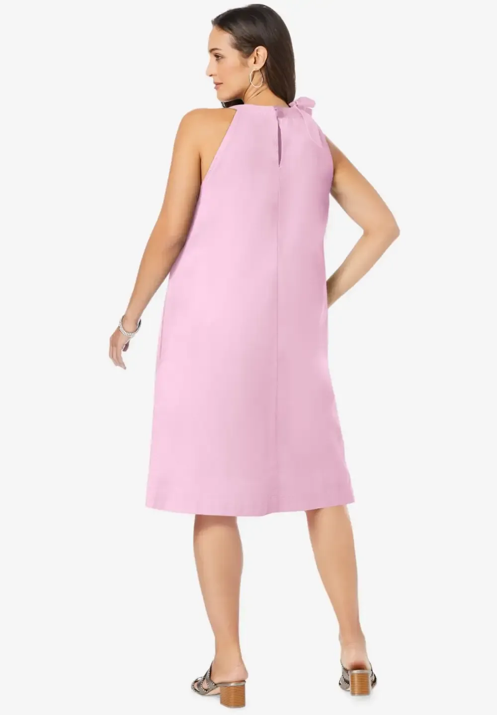 Denim Tie-Neck Dress