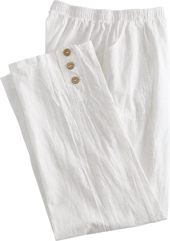 Women's Crinkle Cotton Ankle-Length Pants