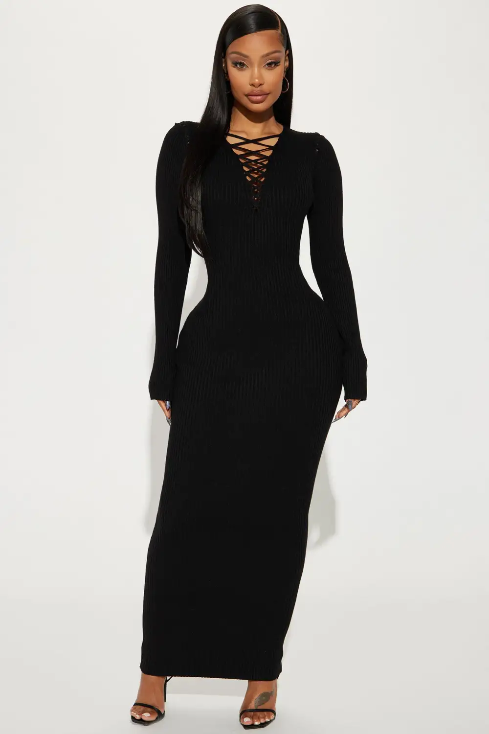 Sara Sweater Maxi Dress - Black