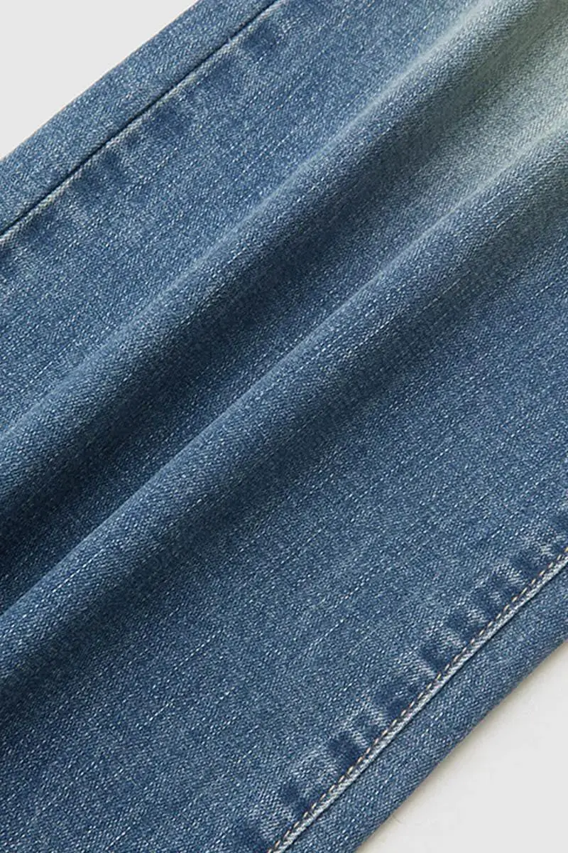 Slant Pocket Raw Hem Low Waist Flare Jeans
