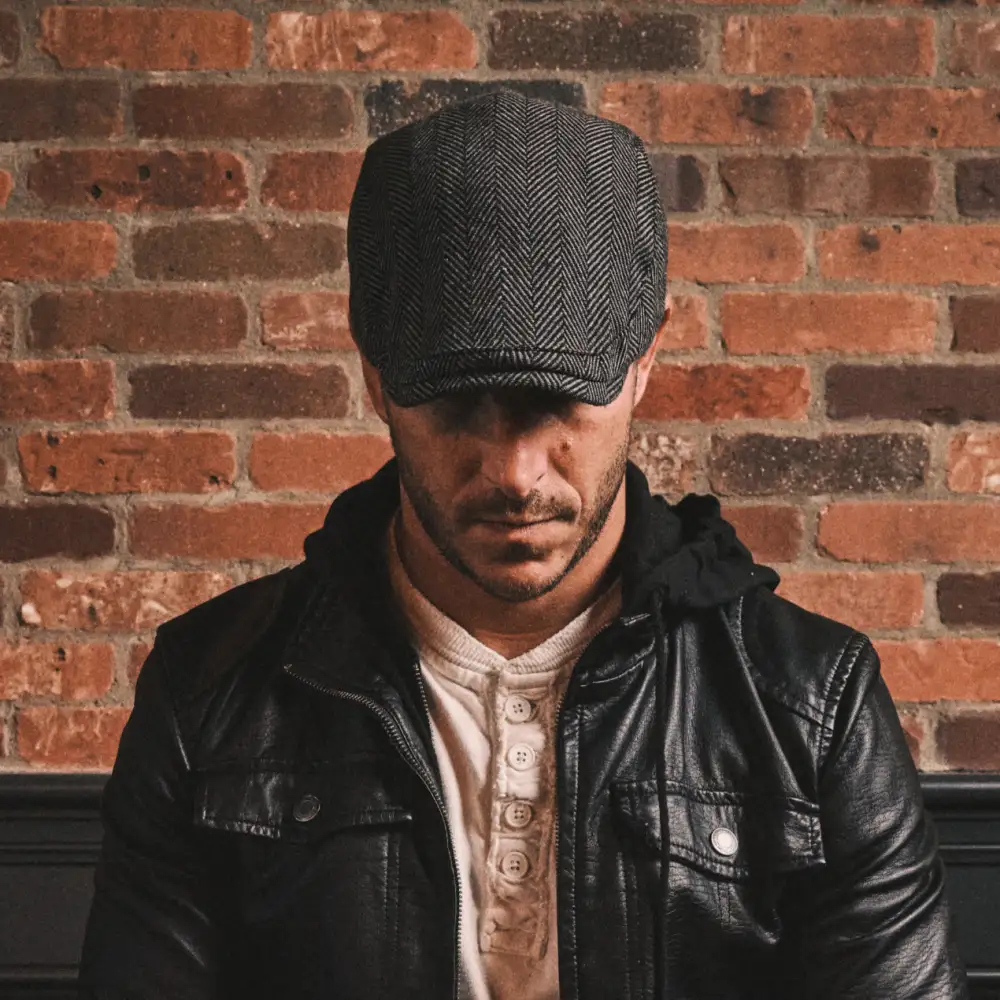 The Original Boston Scally Cap - Grey Herringbone