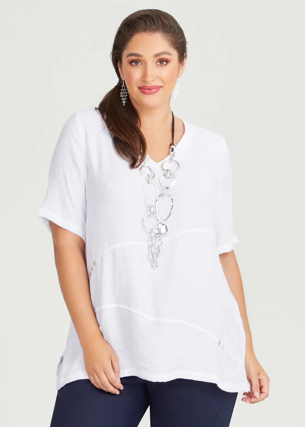 Seam Detail Crinkle Top