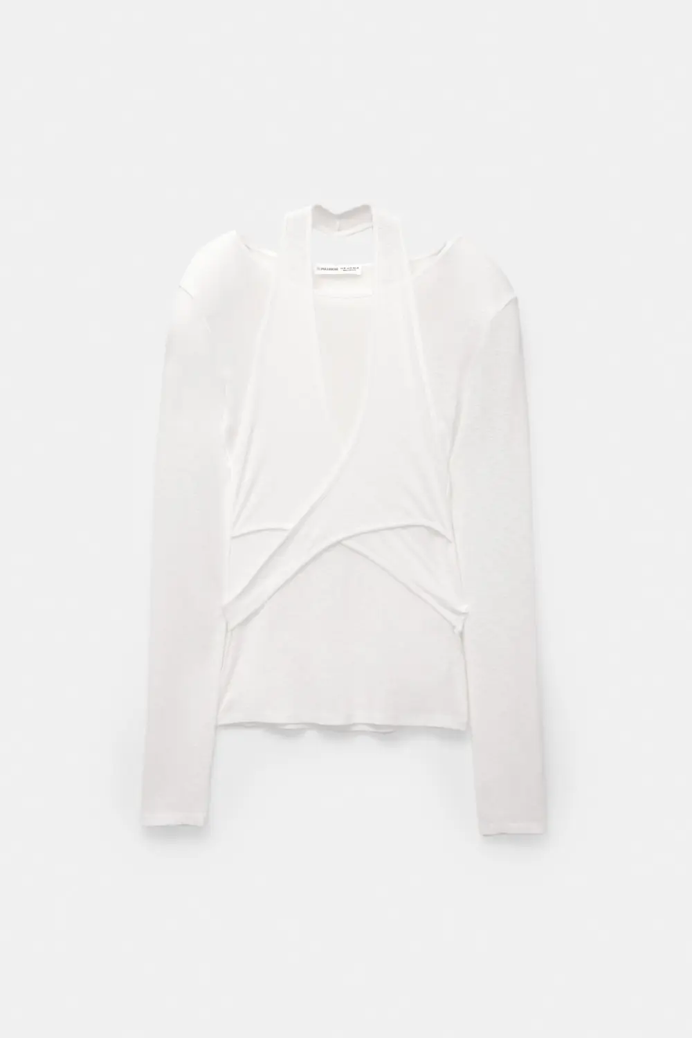 Double-layer top with crossover neckline
