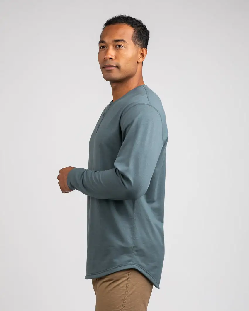 Henley Drop-Cut Long Sleeve: Bylt Signature