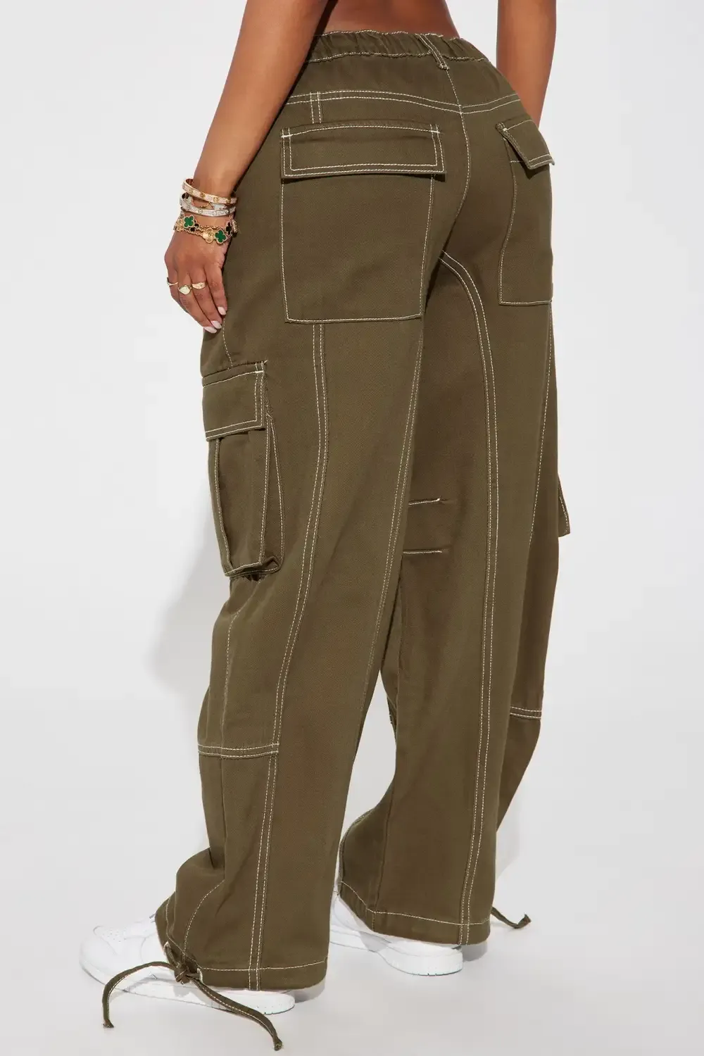 Not For Long Cargo Jeans - Olive