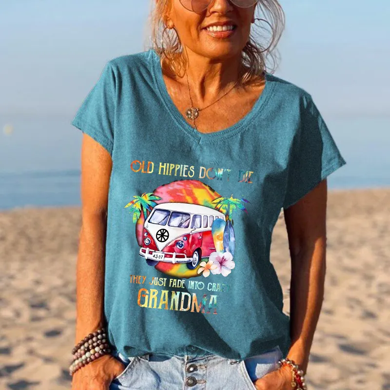 They Just Fade Into Crazy Grandma Bus Graphic Tees